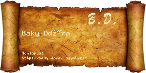 Baky Dóra névjegykártya